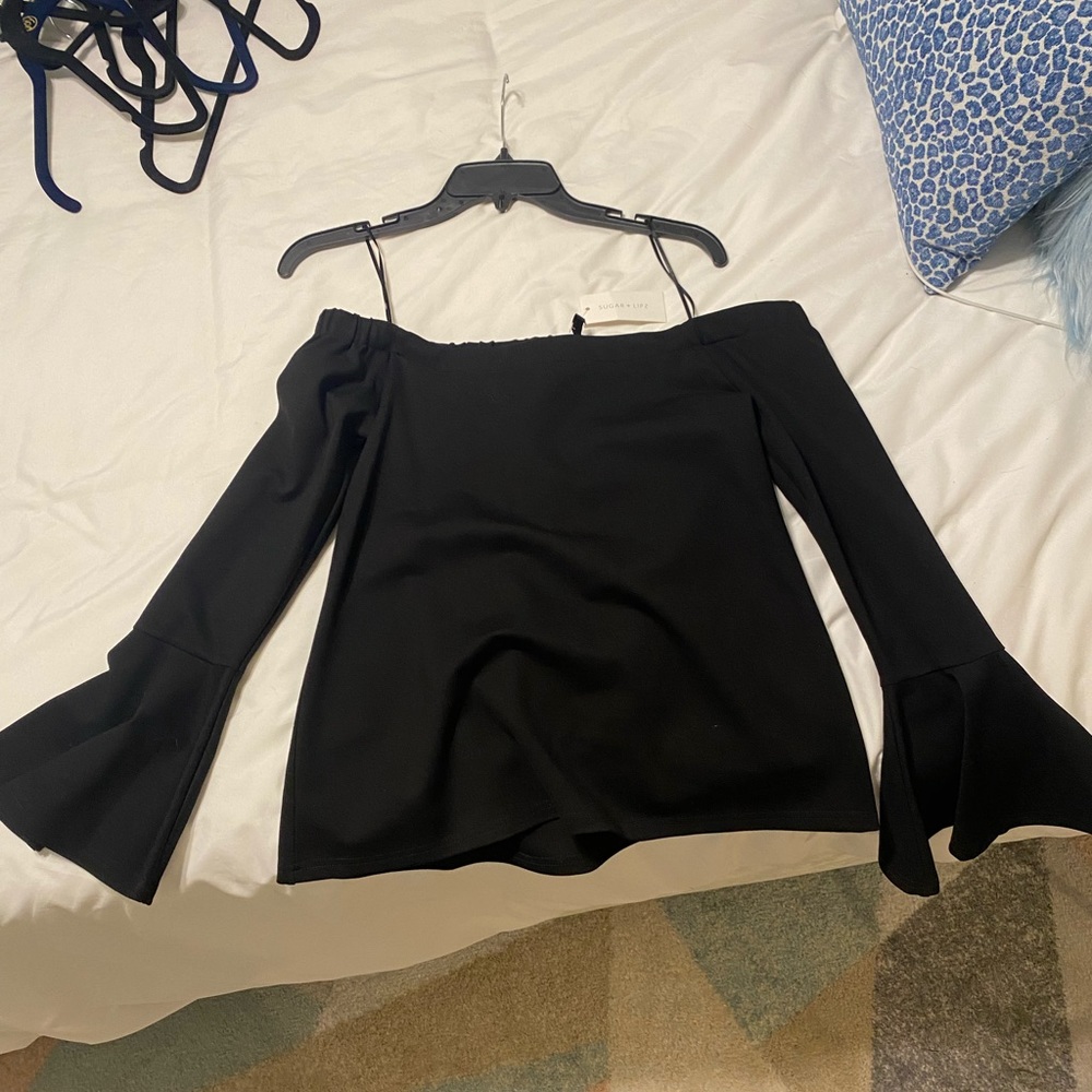 Black off the shoulder top